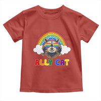 Ally Street Cat Rainbow Raccoon Toddler T Shirt Funny LGBTQ+ Pride Support
