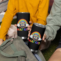 Ally Street Cat Rainbow Raccoon Tumbler Cup Funny LGBTQ+ Pride Support
