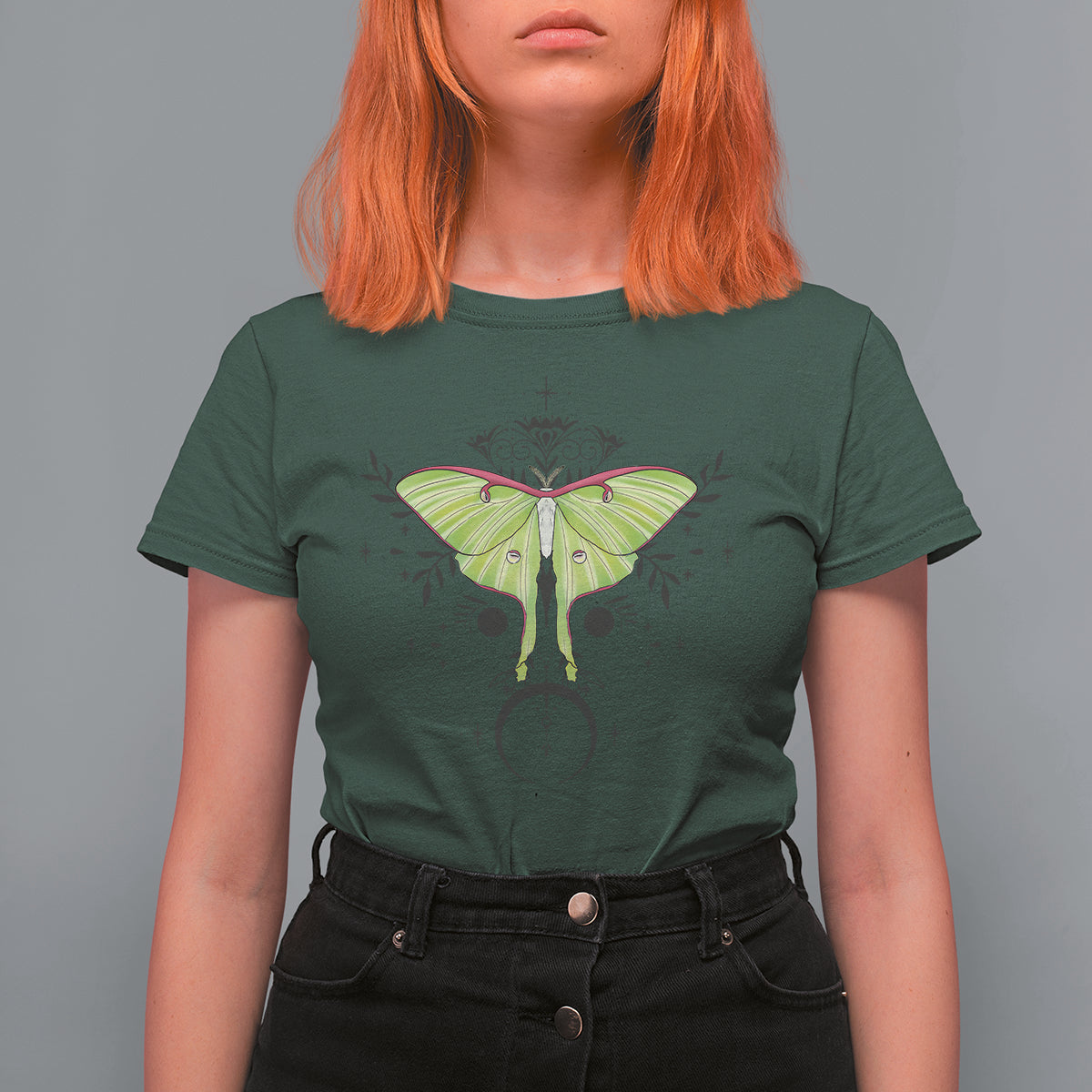 Nature Inspired Illustration Luna Moth Entomology Alchemy Mystic Moon T-Shirt for Women, Moth T-shirt, Spirituality Shirt T Shirt For Women - Wonder Print Shop