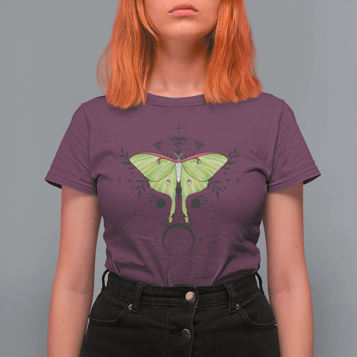 Nature Inspired Illustration Luna Moth Entomology Alchemy Mystic Moon T-Shirt for Women, Moth T-shirt, Spirituality Shirt T Shirt For Women - Wonder Print Shop