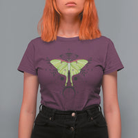 Nature Inspired Illustration Luna Moth Entomology Alchemy Mystic Moon T-Shirt for Women, Moth T-shirt, Spirituality Shirt T Shirt For Women - Wonder Print Shop