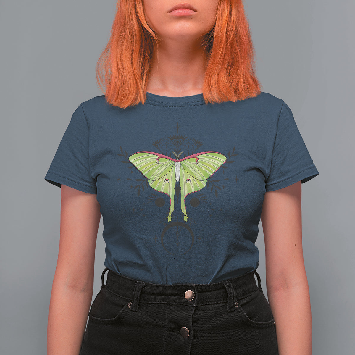 Nature Inspired Illustration Luna Moth Entomology Alchemy Mystic Moon T-Shirt for Women, Moth T-shirt, Spirituality Shirt T Shirt For Women - Wonder Print Shop