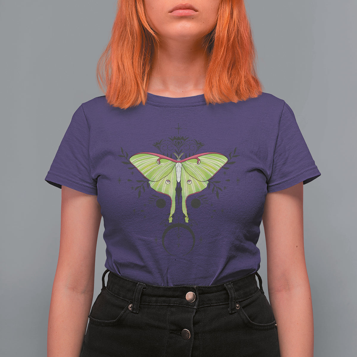 Nature Inspired Illustration Luna Moth Entomology Alchemy Mystic Moon T-Shirt for Women, Moth T-shirt, Spirituality Shirt T Shirt For Women - Wonder Print Shop