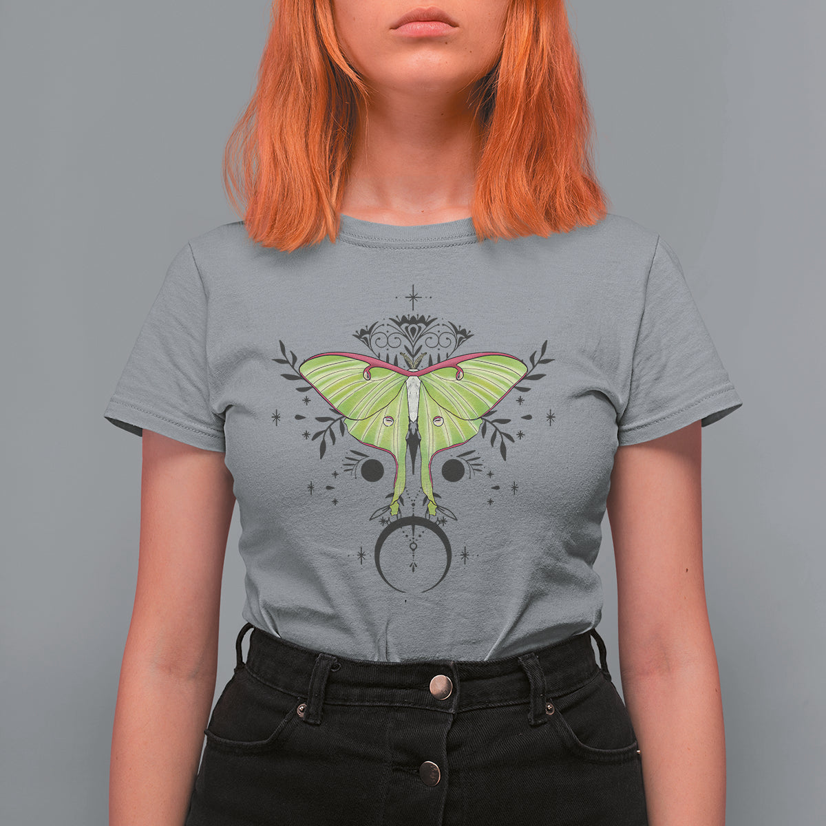Nature Inspired Illustration Luna Moth Entomology Alchemy Mystic Moon T-Shirt for Women, Moth T-shirt, Spirituality Shirt T Shirt For Women - Wonder Print Shop