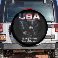 Bold Patriotic American Eagle Spare Tire Cover Land of the Free Home of the Brave Est 1776