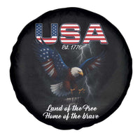 Bold Patriotic American Eagle Spare Tire Cover Land of the Free Home of the Brave Est 1776