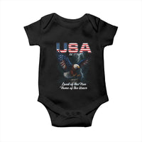 Bold Patriotic American Eagle Baby Onesie Land of the Free Home of the Brave Est 1776