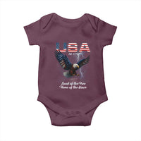 Bold Patriotic American Eagle Baby Onesie Land of the Free Home of the Brave Est 1776