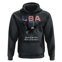 Bold Patriotic American Eagle Hoodie Land of the Free Home of the Brave Est 1776