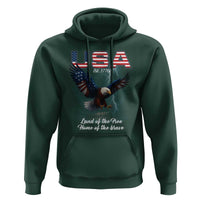 Bold Patriotic American Eagle Hoodie Land of the Free Home of the Brave Est 1776