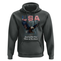 Bold Patriotic American Eagle Hoodie Land of the Free Home of the Brave Est 1776