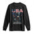 Bold Patriotic American Eagle Long Sleeve Shirt Land of the Free Home of the Brave Est 1776