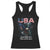 Bold Patriotic American Eagle Racerback Tank Top Land of the Free Home of the Brave Est 1776
