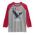 Bold Patriotic American Eagle Raglan Shirt Land of the Free Home of the Brave Est 1776