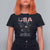 Bold Patriotic American Eagle T Shirt For Women Land of the Free Home of the Brave Est 1776