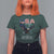 Bold Patriotic American Eagle T Shirt For Women Land of the Free Home of the Brave Est 1776