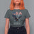 Bold Patriotic American Eagle T Shirt For Women Land of the Free Home of the Brave Est 1776