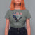 Bold Patriotic American Eagle T Shirt For Women Land of the Free Home of the Brave Est 1776