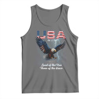 Bold Patriotic American Eagle Tank Top Land of the Free Home of the Brave Est 1776
