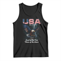 Bold Patriotic American Eagle Tank Top Land of the Free Home of the Brave Est 1776