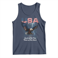Bold Patriotic American Eagle Tank Top Land of the Free Home of the Brave Est 1776