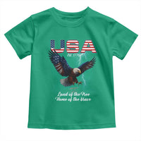 Bold Patriotic American Eagle Toddler T Shirt Land of the Free Home of the Brave Est 1776