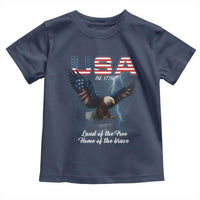 Bold Patriotic American Eagle Toddler T Shirt Land of the Free Home of the Brave Est 1776