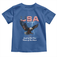 Bold Patriotic American Eagle Toddler T Shirt Land of the Free Home of the Brave Est 1776
