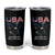 Bold Patriotic American Eagle Tumbler Cup Land of the Free Home of the Brave Est 1776