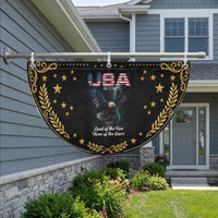 Bold American Bald Eagle Patriotic Fan Flag Land of the Free Home of the Brave Est 1776