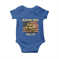 Rejecting Kings Since 1776 Baby Onesie Historic Ship Sailboat Distressed American Flag