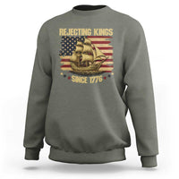 Rejecting Kings Since 1776 Sweatshirt Historic Ship Sailboat Distressed American Flag