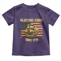 Rejecting Kings Since 1776 Toddler T Shirt Historic Ship Sailboat Distressed American Flag