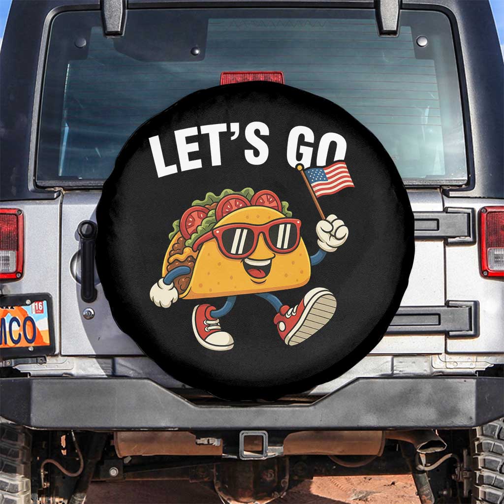 Let’s Go Taco Patriotic Spare Tire Cover Funny 4th of July Food Humor