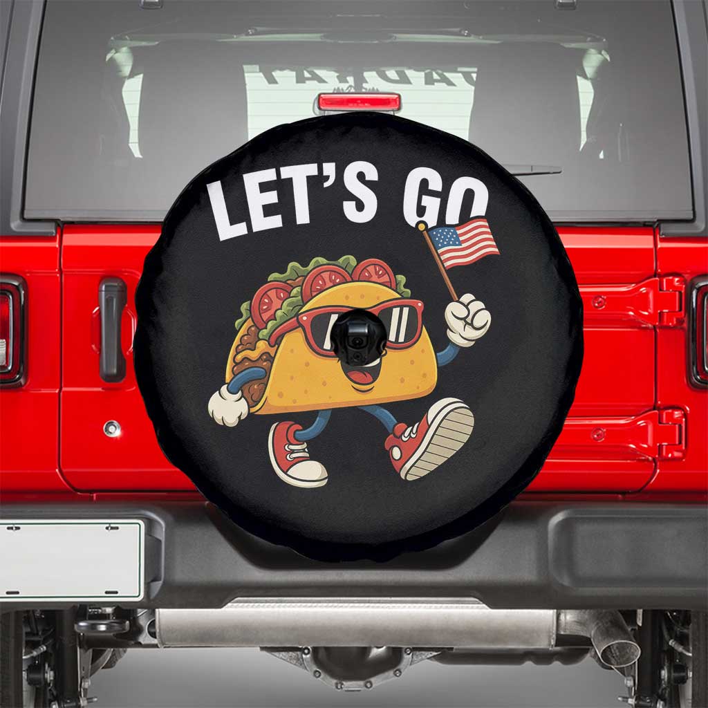 Let’s Go Taco Patriotic Spare Tire Cover Funny 4th of July Food Humor
