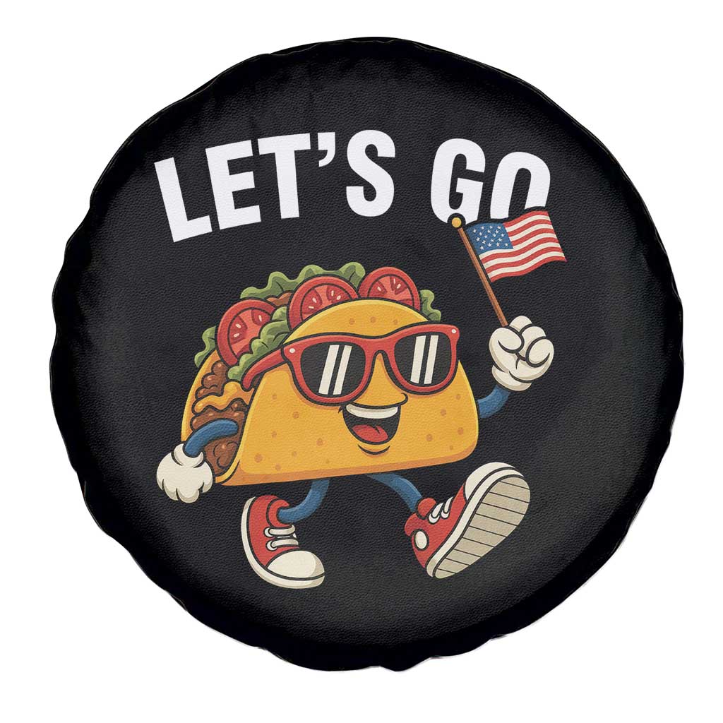 Let’s Go Taco Patriotic Spare Tire Cover Funny 4th of July Food Humor