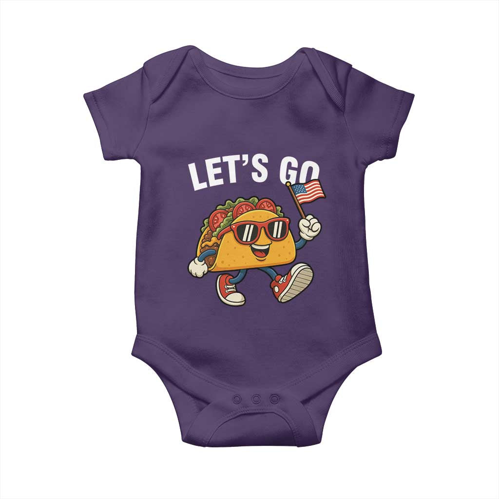 Let’s Go Taco Patriotic Baby Onesie Funny 4th of July Food Humor