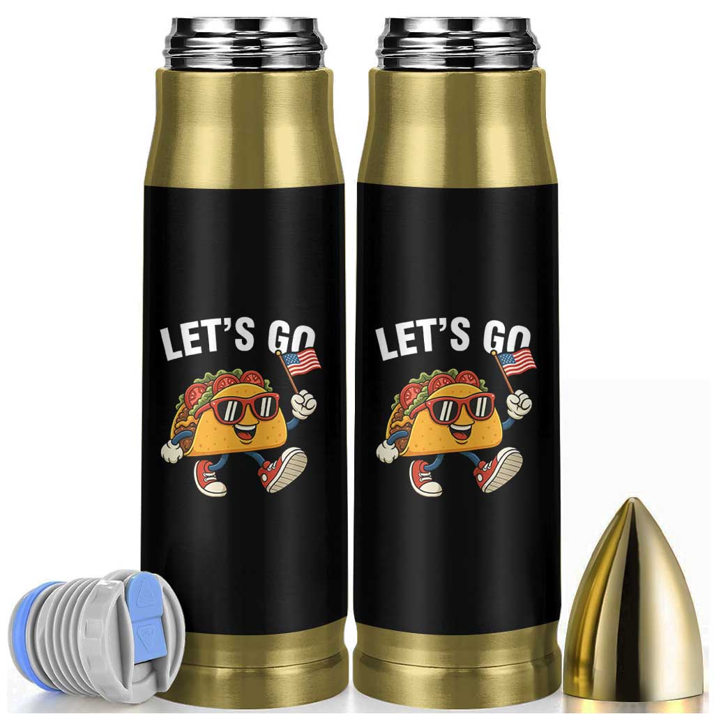 Let’s Go Taco Patriotic Bullet Tumbler Funny 4th of July Food Humor