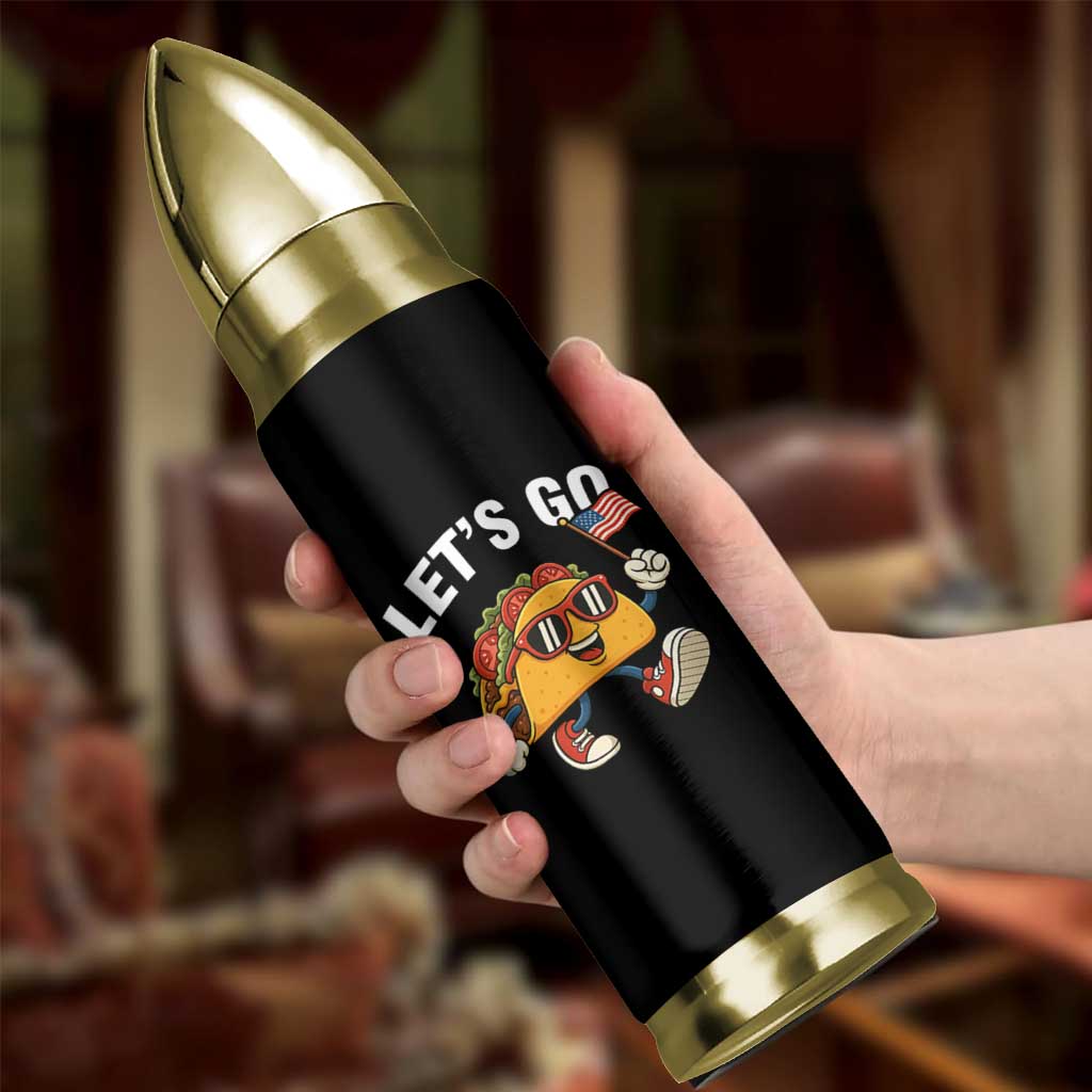 Let’s Go Taco Patriotic Bullet Tumbler Funny 4th of July Food Humor