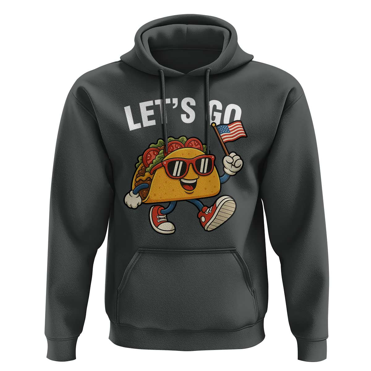 Let’s Go Taco Patriotic Hoodie Funny 4th of July Food Humor