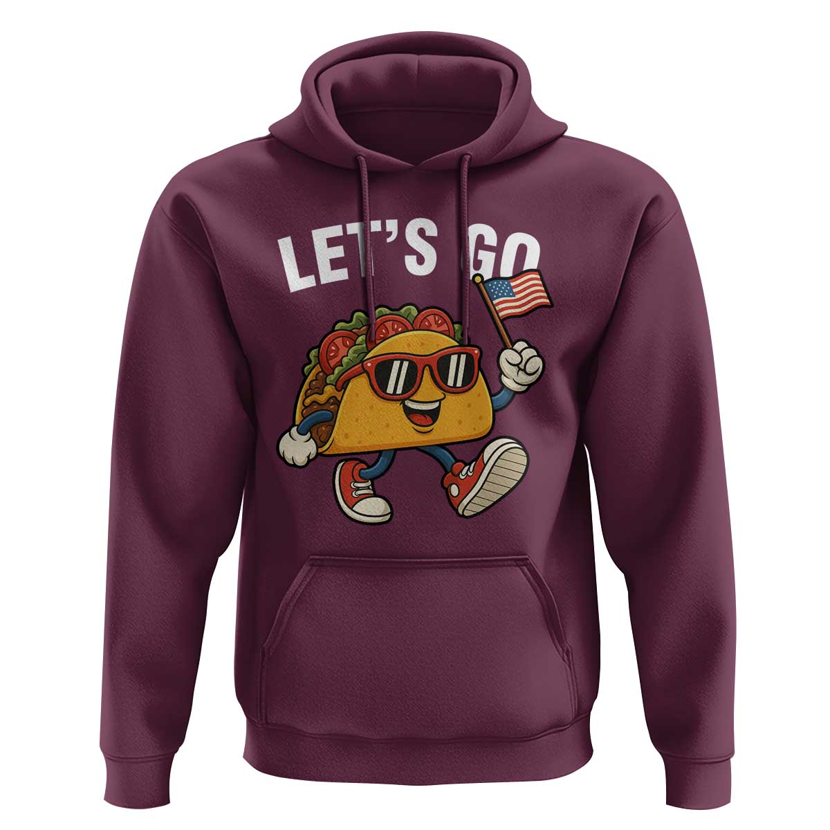 Let’s Go Taco Patriotic Hoodie Funny 4th of July Food Humor