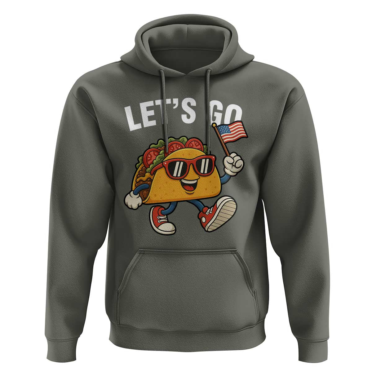 Let’s Go Taco Patriotic Hoodie Funny 4th of July Food Humor