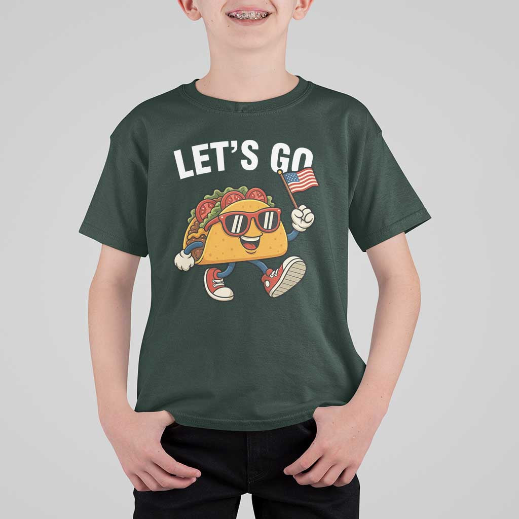 Let’s Go Taco Patriotic T Shirt For Kid Funny 4th of July Food Humor