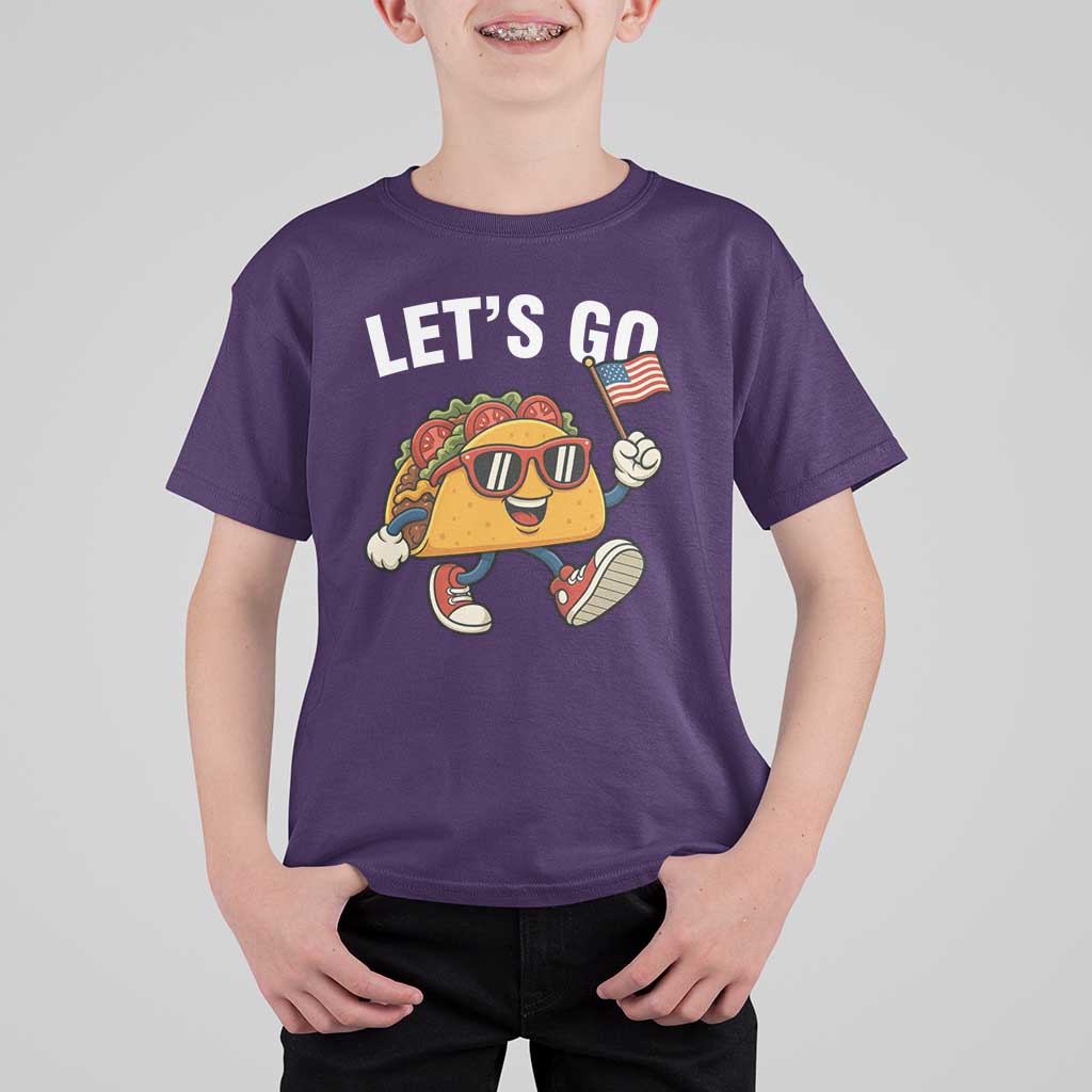 Let’s Go Taco Patriotic T Shirt For Kid Funny 4th of July Food Humor