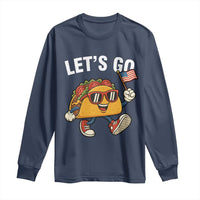 Let’s Go Taco Patriotic Long Sleeve Shirt Funny 4th of July Food Humor