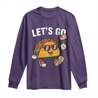 Let’s Go Taco Patriotic Long Sleeve Shirt Funny 4th of July Food Humor
