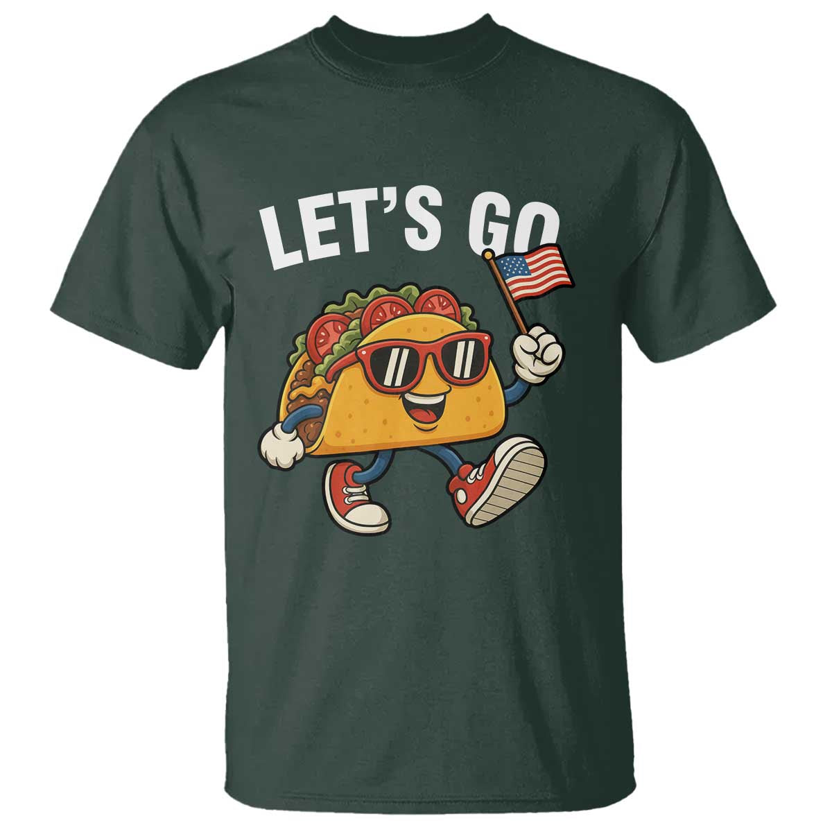 Let’s Go Taco Patriotic T Shirt Funny 4th of July Food Humor