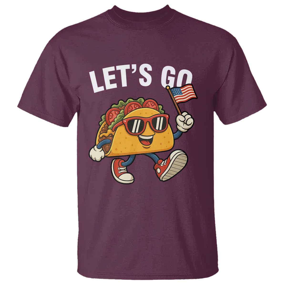Let’s Go Taco Patriotic T Shirt Funny 4th of July Food Humor
