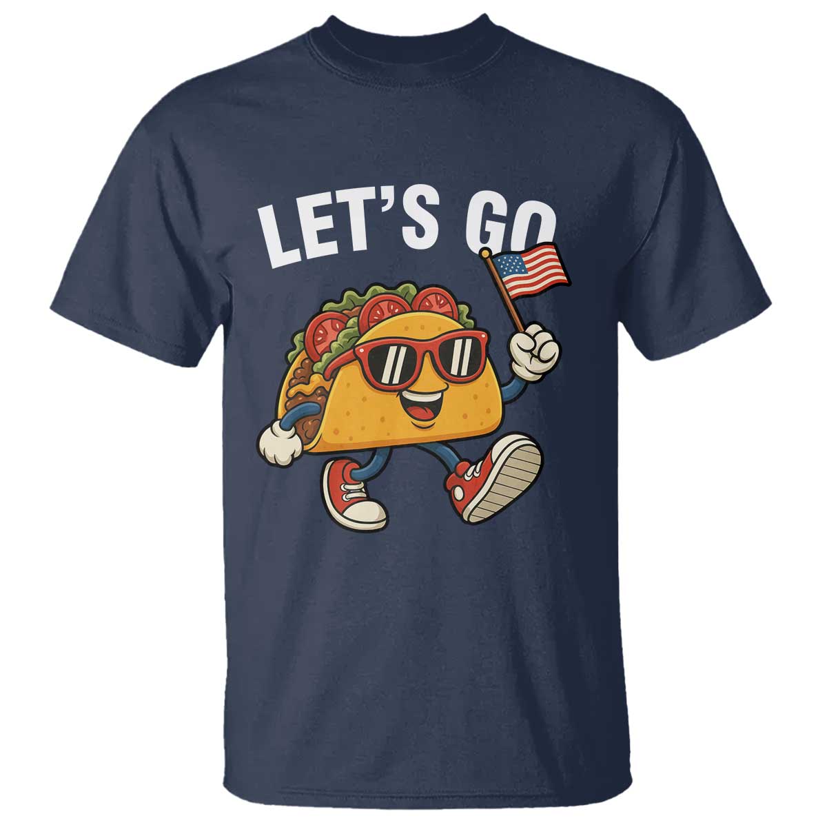 Let’s Go Taco Patriotic T Shirt Funny 4th of July Food Humor
