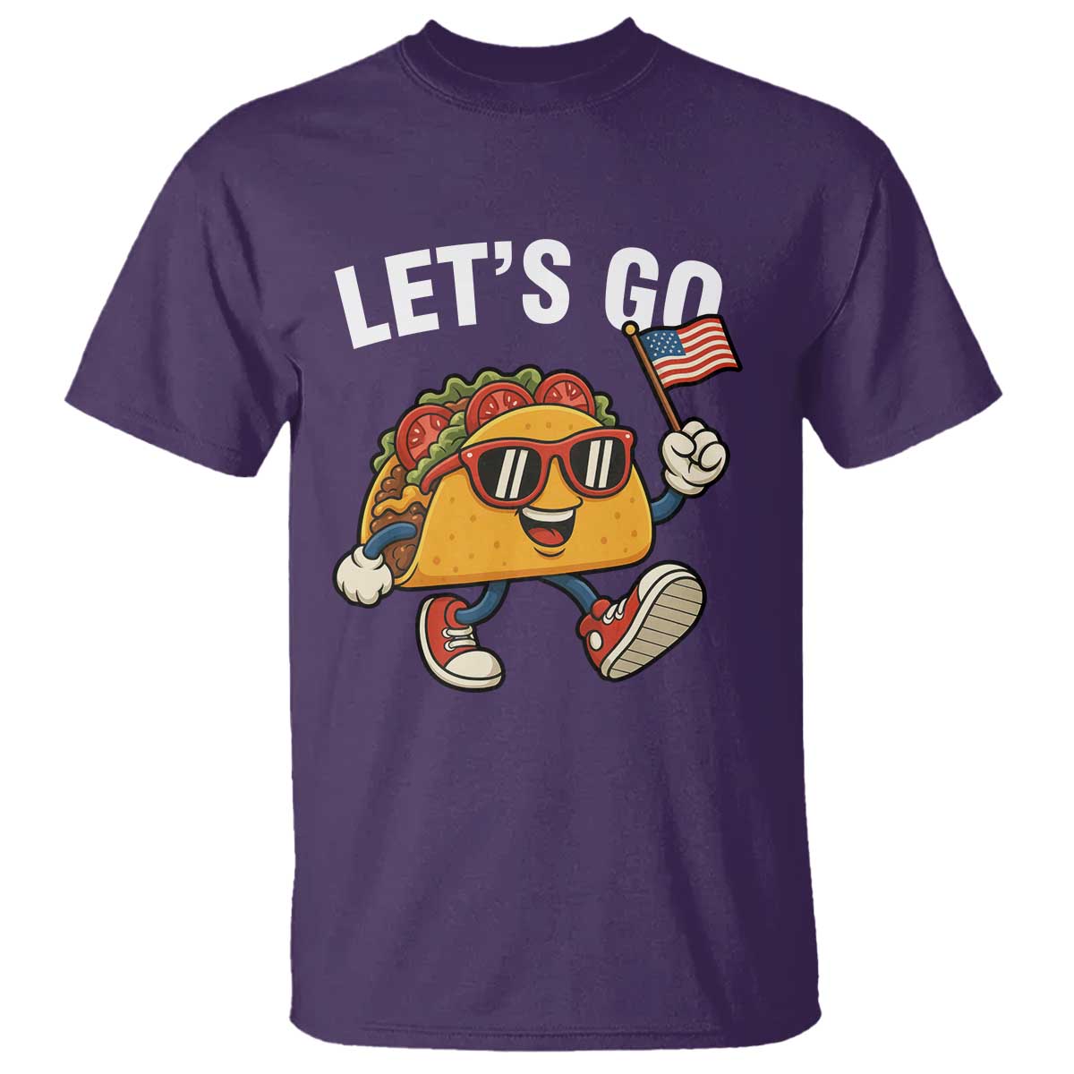 Let’s Go Taco Patriotic T Shirt Funny 4th of July Food Humor